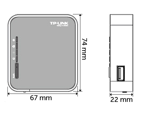 TL-MR3020 - Wymiary routera TP-Link.