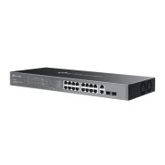 ES220GMP - przełącznik 16 portów PoE + 2 RJ45 + 2 sloty SFP