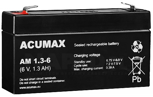 Akumulator 1.3Ah/6V AM 1,3-6 T1