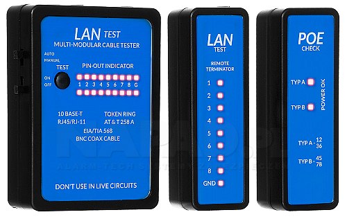 Tester przewodów LAN i zasilania PoE NT-0404