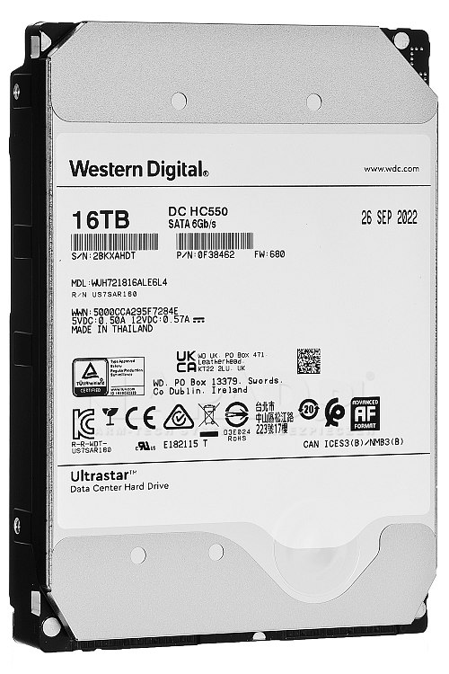 Dysk 16TB SATA III Western Digital Ultrastar