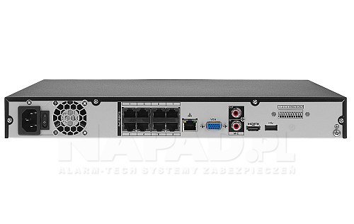 Rejestrator sieciowy 2xHDD 12MP switch PoE 8CH Dahua Lite DH-NVR4208-8P-4KS3