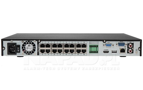 Rejestrator sieciowy 2xHDD 12MP switch PoE 16CH Dahua Lite DH-NVR4216-16P-4KS3