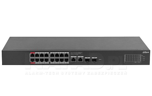 Switch gigabitowy PoE 16-port + 2 RJ45 + 2 SFP Dahua CS4220-16GT-240  240W Cloud (zarządzalny)