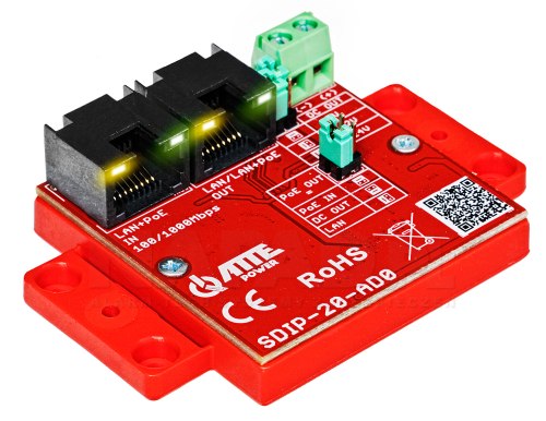 SDIP-20-AD0 - adapter PoE Gigabit obniżający napięcie do 5V/12V/24V