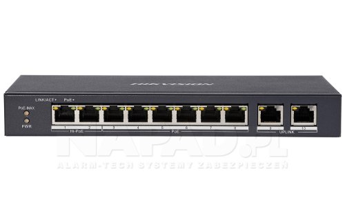 DS 3E1310HP EI B - Switch PoE Hikvision Smart Managed Series