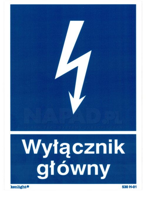 Znak 530-01 - wyłącznik główny
