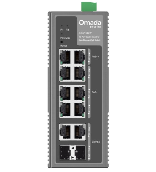 IES210GPP - industrial switch 8 portów PoE + 2 combo