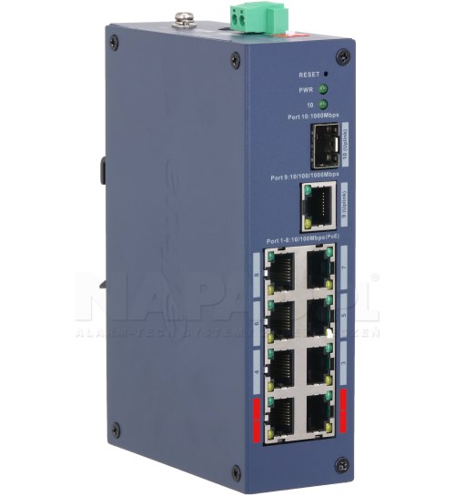 CHS4110-8ET-110 - switch przemysłowy PoE 8-port + 1 RJ45 + 1 SFP