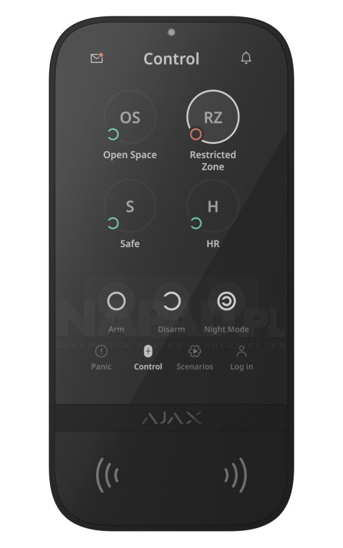 Superior KeyPad TouchScreen G3 Jeweller - bezprzewodowa klawiatura z ekranem dotykowym Czarna