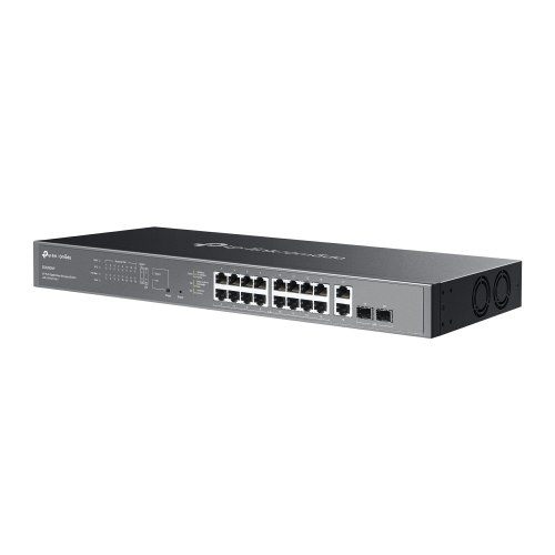 ES220GMP - przełącznik 16 portów PoE + 2 RJ45 + 2 sloty SFP