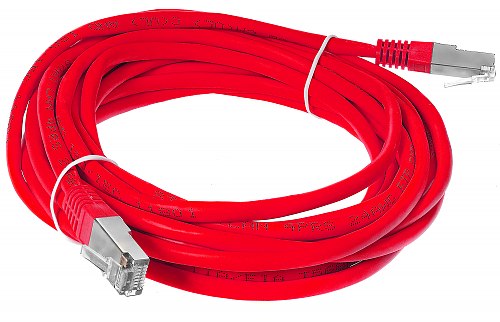 Patchcord FTP kat.5E - 5m kolor czerwony