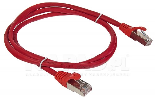 Patchcord FTP kat.5E - 1m czerwony