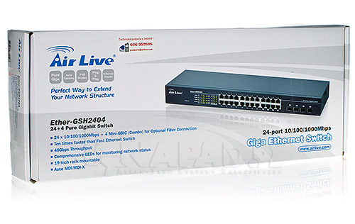 Switch gigabitowy, 24-portowy Ether-GSH2404 24+4 Airlive