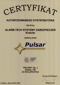 PULSAR - autoryzowany dystrybutor systemów alarmowych