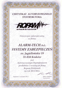 ROPAM - autoryzowany dystrybutor systemów alarmowych