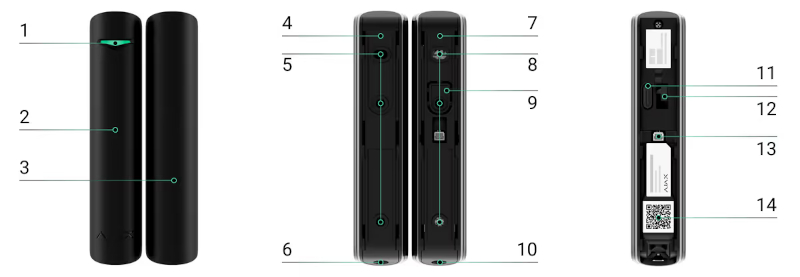 Budowa kontaktronu DoorProtect G3 Jeweller