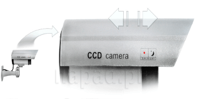 Regulowany daszek w atrapie kamery IR1100 IR LED.