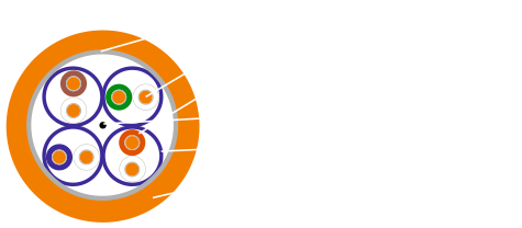 Przekrój kabla LAN F/FTP kat.6a Bitner BiTLAN TI0118 LSOH B2ca
