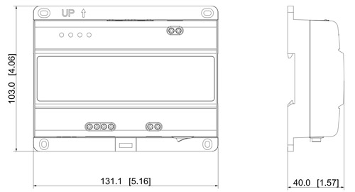 Wymiary kontrolera 2-Wire Dahua (mm [cale]).