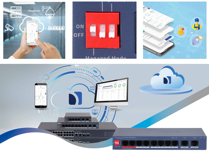 DH CS4010-8GT-110 - Gigabitowy switch PoE DAHUA Cloud Managed Series - rekomendowany do pracy w systemach monitoringu wizyjnego IP (zarządzalny / niezarządzalny)