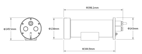 Wymiary kamery IP Dahua w obudowie antywybuchowej (mm).