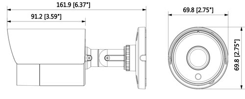 DH-IPC-HFW4431SP-0360B - Wymiary kamery megapikselowej (mm [cale]).