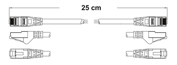 Wymiary patchcordu UTP kat 6