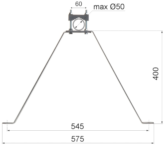 Wymiary obejmy OMP-50L40.