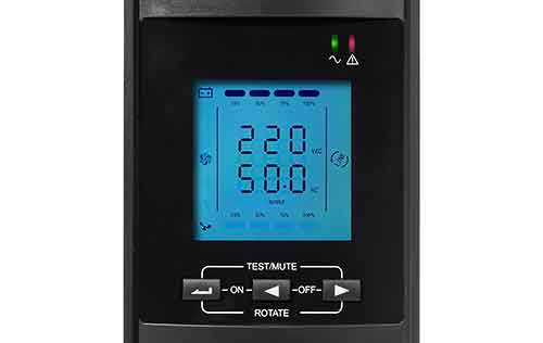 Wyświetlacz LCD w zasilaczu awaryjnym EAST UPS2000-RT-ON