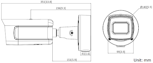 Wymiary kamery - DS-2CD2A25G0/P-IZS