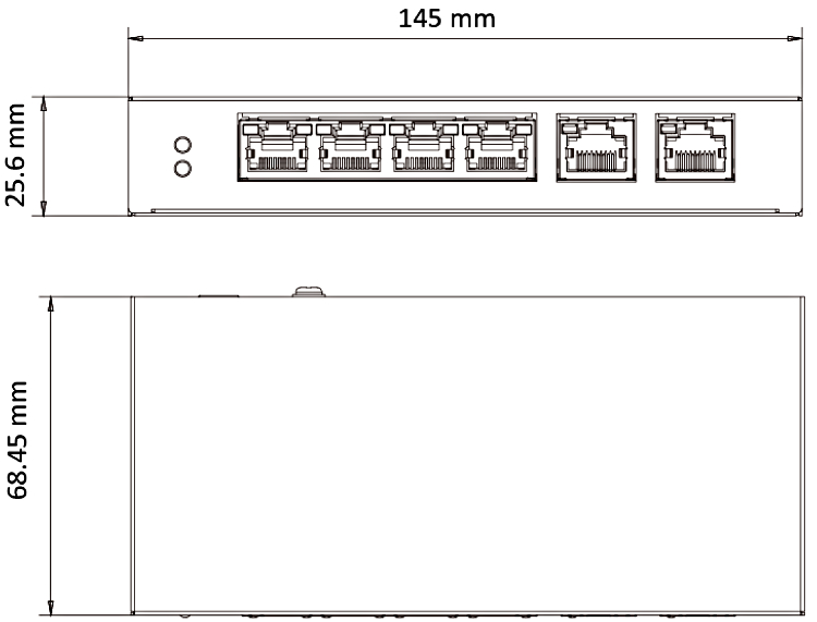 Wymiary switcha Hikvision