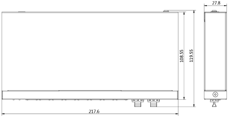 Wymiary switcha Hikvision
