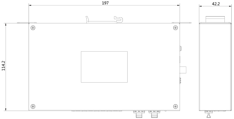 Wymiary switcha Hikvision podane w milimetrach.