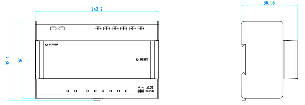 Wymiary dystrybutora 2-wire HD Hikvision