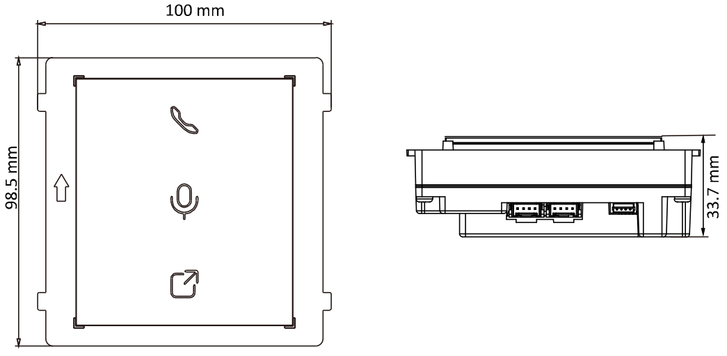 Hikvision DS-KD-IN DS-KD-IN - Wymiary podane w mm.