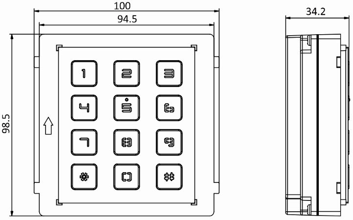 Wymiary DS-KD-KP Hikvision