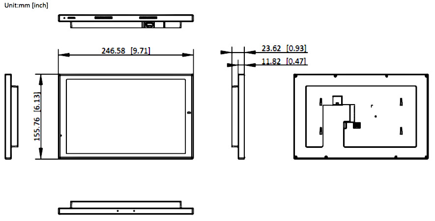 Wymiary wideomonitora Hikvision