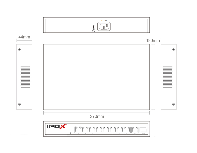 Wymiary PXM-S10-P8G-U1G1F-TP120