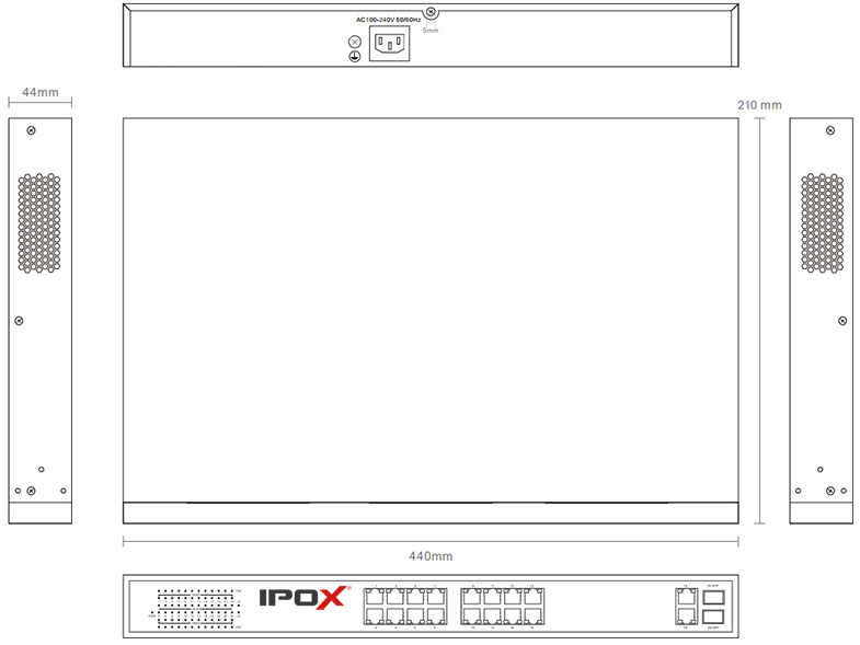 Wymiary PXM-S20-P16G-U2G2F-TP300