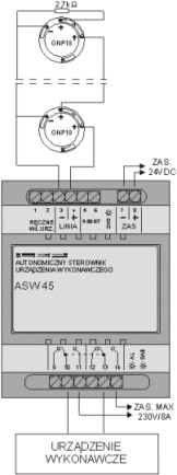 Schemat podłączeń do sterownika ASW45