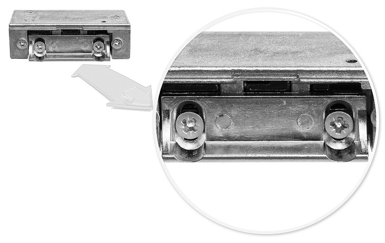 Zamek elektromagnetyczny 1711 Łucznik z regulacją języka zapadki.