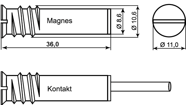 Wymiary czujnika MC-246.