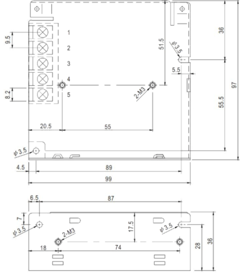 Wymiary RS-50-24