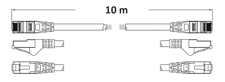 Wymiary patchcordu UTP kat.5E 1000cm