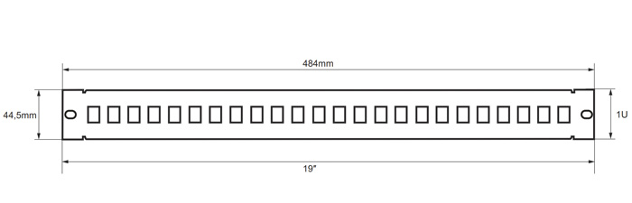 Wymiary Patch panel RAP-SC/APC1 podane w milimetrach.