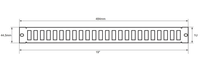 Wymiary Patch panel RAP-SC/APC2 podane w milimetrach.