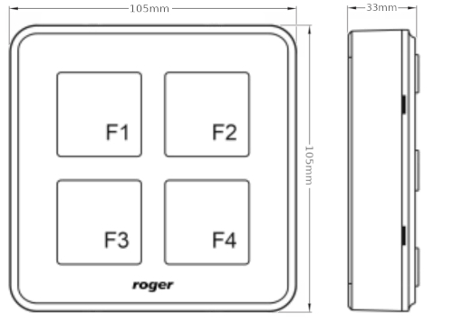 Wymiary panelu klawiszy funkcyjnych MCT82-FK-HR-F