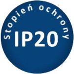 Klasa szczelności IP20.