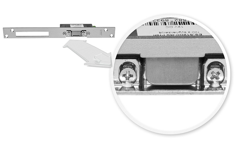Elektrozaczep Elektrozaczep ES S12DC-RS lub ES S24DC-RS - regulacja języka zapadki.